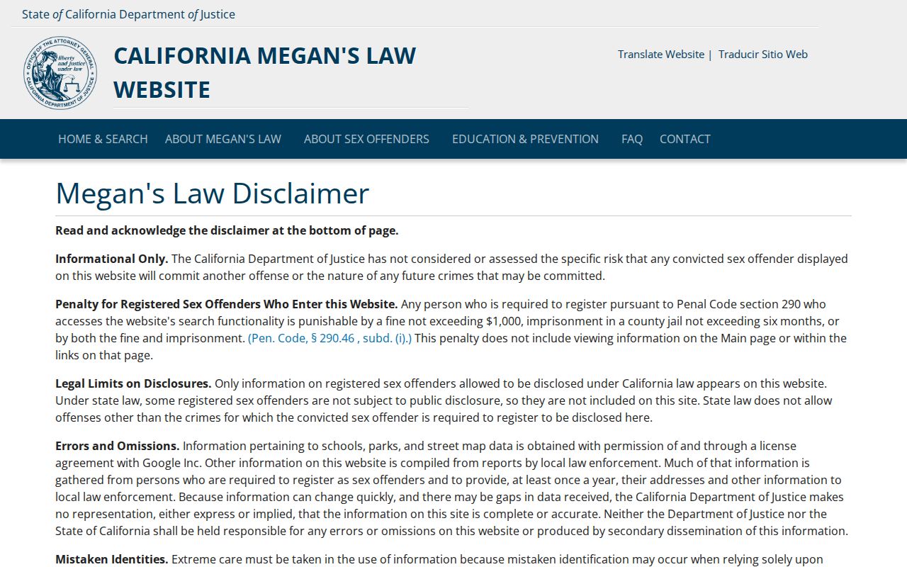 Lemoore people search California Megan's Law registry