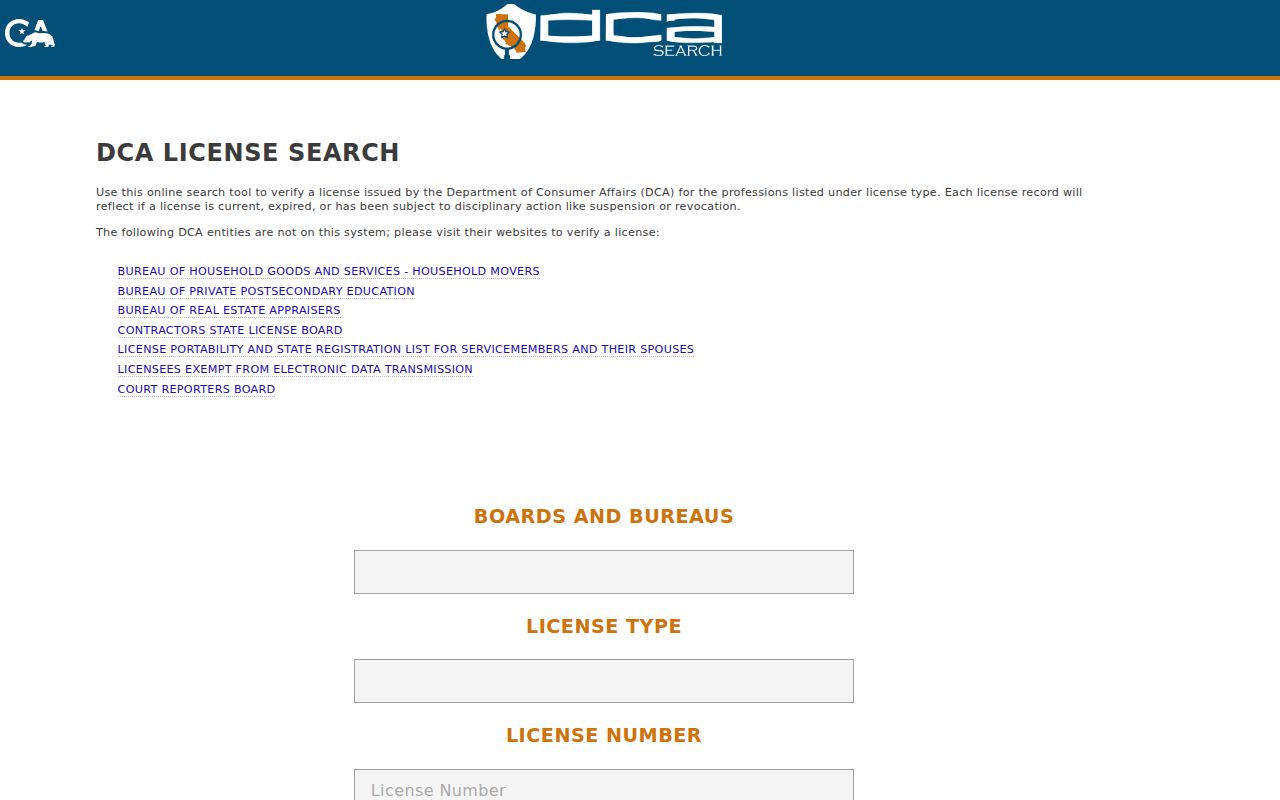 Lemoore people directories California professional license search