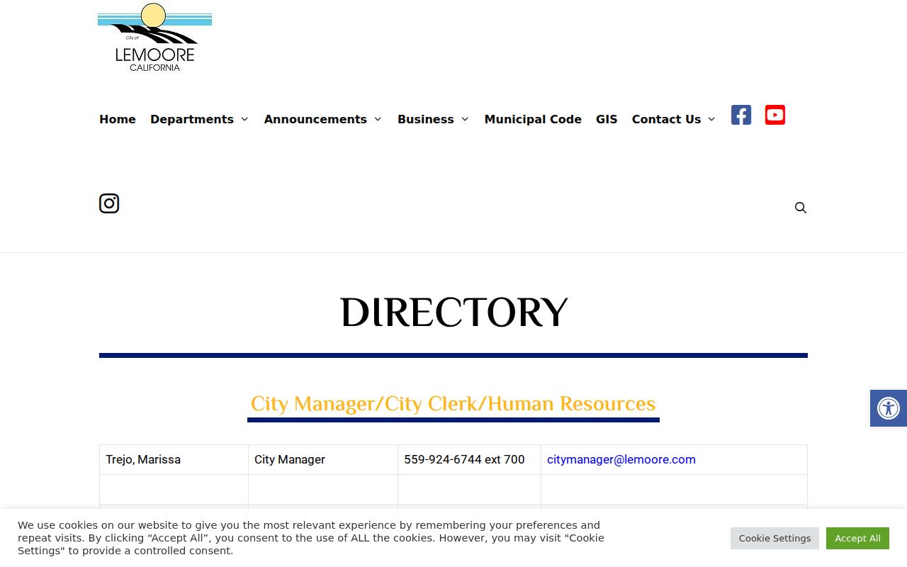 Lemoore people directories city staff and council listing