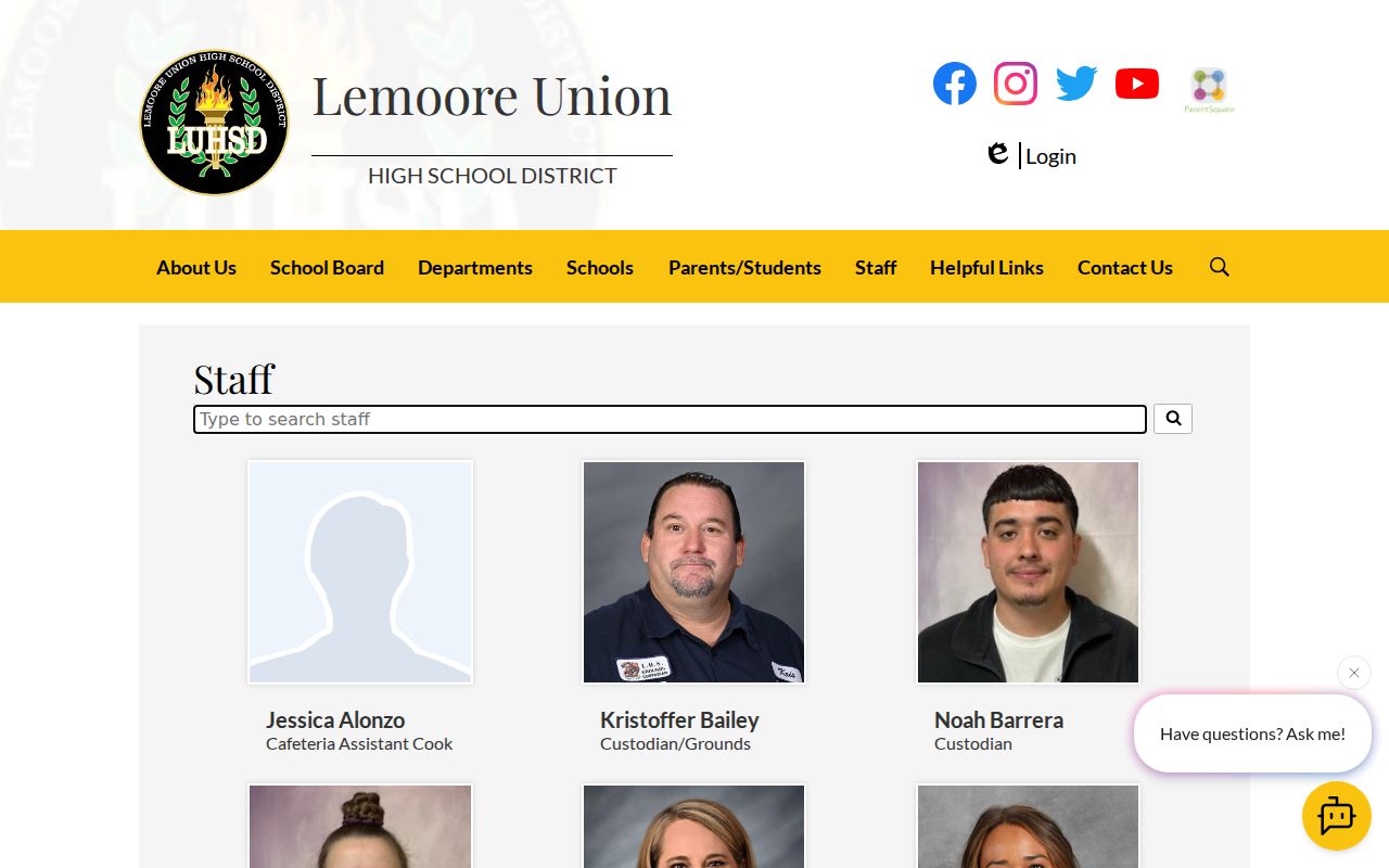 Lemoore people directories LUHSD staff name search